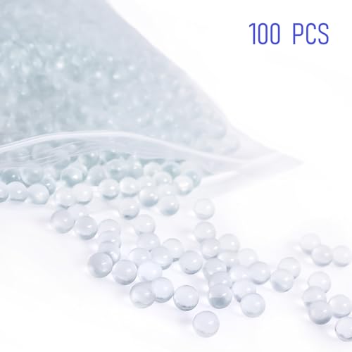 100 pcs 7mm Boiling Stones, Round Soda Lime Clear Glass Boiling Beads, Glass Paint Mixing Balls, Lab Heating Ball - size: 7mm