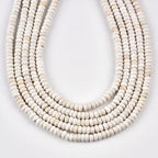 170pcs 4x2mm Natural White Turquoise Disk Rondelle Spacer Stone Semi Precious Gemstone Loose Beads for Jewelry Making 15 Inch - color: White Turquoise
