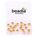 BEADIA 18K Gold Plated Stopper Beads 8x4mm 20pcs Rondelle Insert Silicon Length Adjust Spacer Beads for Jewelry Making Findings - color: Rondelle, size: 8x4mm