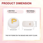 HARFINGTON 200 Pcs 4x7mm Acrylic Letter Beads, Round White Alphabet Beads Letter P, Alphabet Spacer Beads for Jewelry Making Bracelets Necklaces - style: Letter P