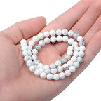 AD Beads Natural Gemstone Round Loose Beads 15" for Bracelet Necklace Earrings Jwelery Making Crafts DIY (4mm, Black Stripe Howlite) - color: Black Stripe Howlite, size: 4mm