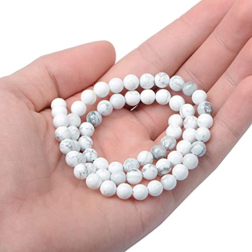 AD Beads Natural Gemstone Round Loose Beads 15" for Bracelet Necklace Earrings Jwelery Making Crafts DIY (4mm, Black Stripe Howlite) - color: Black Stripe Howlite, size: 4mm