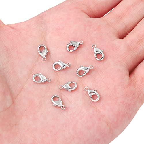 BEADIA Platinum Plated Lobster Clasps Non Tarnish 10mm 20pcs for Jewelry Making Findings - color: Lobster Clasps Platinum, size: 10mm
