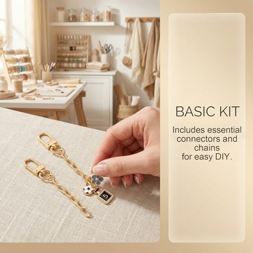 PAGOW 6pcs Keychain Making Kit, Alloy Key Chain Clips with Swivel Snap Hook Key Ring, Gold Purse Chain Bag Charm Extender Chains for DIY Crafts Handbag Jewelry Making - color: gold,6pcs