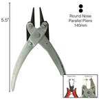 The Beadsmith Round Nose Parallel Pliers, 5.5 inches (140mm), Steel tool for jewelry making, with spring - style: Round Nose - 140mm