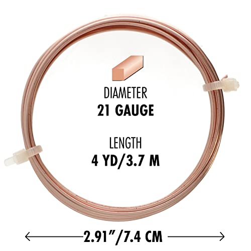 The Beadsmith Square Craft Wire - Medium Temper Beading Wire, Rose Gold Color, 21 Gauge, 4 Yards - color: Rose Gold, size: 21 Gauge, 4 Yard Coil