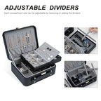 Travel Jewelry Box Jewelry Storage Case Jewelry Suitcase for Women and Men 2 Layer Jewelry Organizer Box with Removable Tray (Black) - color: Black-2