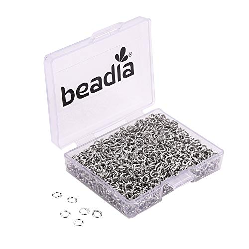 BEADIA Open Jump Rings Platinum 0.6x4mm 1000pcs for DIY Jewelry Making Supplies - color: Platinum, size: 0.6*4mm