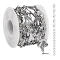 UMAOKANG 2 Meters Stainless Steel Jewelry Making Chain Roll Decorative Flower Link Chain on Spool - color: Silver Flower