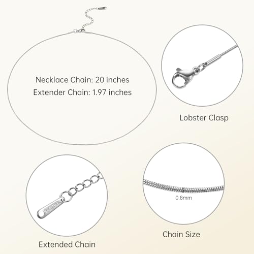 12 Pcs Snake Link Chain Stainless Steel Necklace Bulk Silver Necklace Chain for Jewelry Making - color: Silver Snake, size: 20 inches