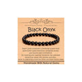 Natural Healing Gemstone Bracelet Handmade Yoga Stretch Elastic Bracelet Stress Relief Crystal Jewelry for Men and Women - color: Black Onyx (Positive Energy), size: 6mm