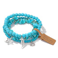 3Pcs Crystal Bracelet for Women Handmade Crystals and Healing Stones Bracelets Natural Stone Beaded Bracelets Set Star Moon Feather Boho Bracelets Birthday Gifts for Women Girls