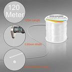 Paxcoo 0.8mm Elastic String, Stretchy Bracelet String Crystal String Bead Cord for Bracelet, Beading and Jewelry Making (120 m) - style: 1 Pack Crystal Clear