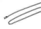 Titanium Stainless Steel Small Beads Ball Chain Necklace for Men Women 24-38 Inches Silver Black Gold - color: Silver, 3mm wide