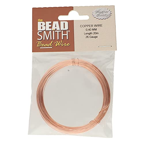Copper German Bead Wire Craft Wire 26 Gauge/.4mm (20 Meters / 65.6 Feet) - color: COPPER, size: 26 Gauge