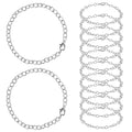 12 Pack DIY Charm Bracelet Chain Silver Chain Bracelets with Lobster Clasps Jewelry Making Bracelets Chains Metal Bracelet Link Chains Crafts Supplies for Women Men