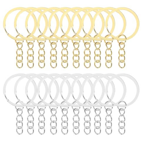 100Pcs Keychain Key Ring with Chain Bulk Split Key Chain,1.1 Inch Key Chains Parts with Open Jump Ring Connector for Jewelry Making Crafts (Mixed Colors) - color: 100Pcs Mix