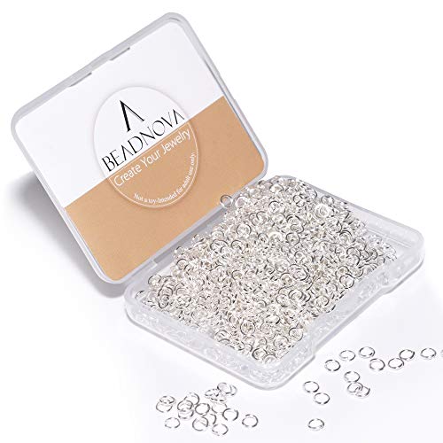 BEADNOVA 4mm Silver Jump Rings for Jewelry Making Open Jump Rings for Keychains and Necklace Repair (1200Pcs) - color: 1200pcs, size: 4mm