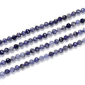Adabele 15 Inch Natural Iolite Dichroite Healing Gemstone 3mm (0.12 Inch) Tiny Small Faceted Round Loose Beads Stone Spacer (110-120pcs) for Craft Jewelry Making GK3-20 - color: Iolite, size: 3mm (0.12") - 15 inch/1 strand