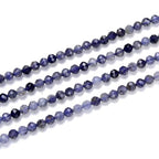 Adabele 15 Inch Natural Iolite Dichroite Healing Gemstone 3mm (0.12 Inch) Tiny Small Faceted Round Loose Beads Stone Spacer (110-120pcs) for Craft Jewelry Making GK3-20 - color: Iolite, size: 3mm (0.12") - 15 inch/1 strand