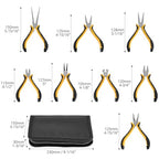 QWORK Jewelry Pliers Set, 8-Piece Mini Jewelry Making Tool Kit with Storage Bag, Flat Nose/Round Nose/Bent Nose, Wire Cutters, Crimping Pliers & End Nippers for Beading Crafting Repair