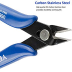 Flush Wire Cutter, 10PACK Diagonal Cutting Pliers, 5inch Side Cutter, Nippers, Small Wire Cutters, Shear Cutters, Wire Snips for Electronic Floral Wire Model Sprue Soft Copper, Blue - style: blue wire cutters x 10