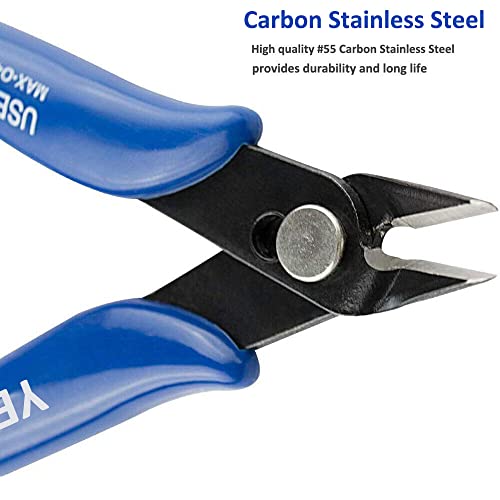 Flush Wire Cutter, 10PACK Diagonal Cutting Pliers, 5inch Side Cutter, Nippers, Small Wire Cutters, Shear Cutters, Wire Snips for Electronic Floral Wire Model Sprue Soft Copper, Blue - style: blue wire cutters x 10