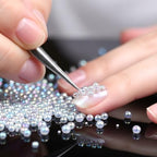 Sibba 100g Tiny Bubble Beads, Pixie Dust Mixed Sizes, Glass Microbeads Iridescent Decorative Beads for Resin Filler, Dollhouse, Nail Art and Craft Projects