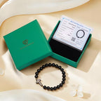 Healing Onyx Bracelet for Women Men Handmade Natural Gemstone Amethyst Crystal Bracelets Obsidian Cross Beaded Stone Jewelry - color: Black Agate