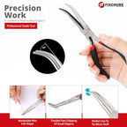 6" Long Needle Nose Pliers Bent 45° - Mini Jewelry Plier for Wire Wrapping, Handmade Craft, Non-Serrated with insulated Comfort Grip