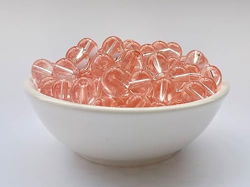 Glass Beads 8mm 100pcs Round Smooth Loose Beads for Bracelet Necklace Jewelry Making Craft DIY （8mm, 50808 Pink） - color: Pink, size: 8mm