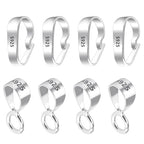 8Pcs 925 Sterling Silver Pendant Clasp Pinch Clip Bails for Jewelry Making, Slider Pendant Connectors with Open Loop, Sterling Silver Findings Jewelry Pendants Clasps for Necklace Charms - color: 8PcsA