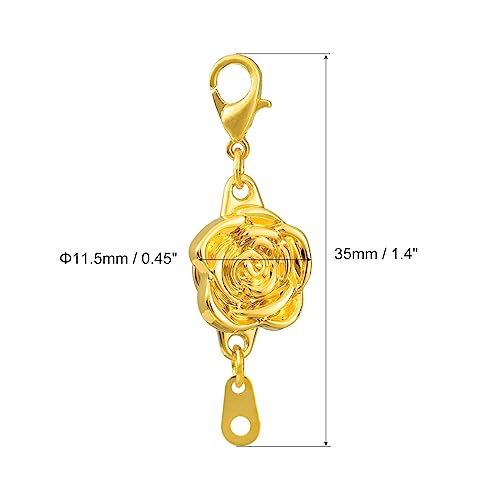 uxcell 12Pcs Jewelry Clasps, Rose Clasps Locking Closures with Lobster Clasps for Bracelet Necklace Jewelry Making, Gold - color: Gold