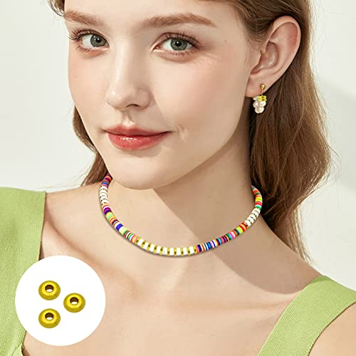 1200pcs Flat Round Rondelle Spacer Beads for DIY Crafts,6 Colors Disc Spacer Loose Beads Spacers Beads for DIY Jewelry Making,Bracelet Necklace Earring Bracelet Crafts Supplies - color: 1200pcs;Gold,K gold,White k,Gun black,Red bronze,Antique cyan