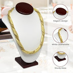 Novel Box Cherrywood/White Stand Jewelry Necklace Display 5.5x3x7.5 Inches - Freestanding Travel Necklace Holder Stand - Necklace Mannequin Organizer Stands - Necklace Displays Small - color: Rosewood/White, size: Small
