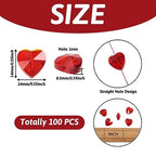 Cheriswelry 100pcs 14mm Red Heart Glass Crystal Beads for DIY Jewelry Making - color: Red