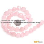 GEM-Inside Natural 12mm Pink Rose Quartz Gemstone Loose Beads Faceted Cambay Crystal Energy Stone Power for Jewelry Making 15" - color: Pink Rose Quartz, size: 12mm