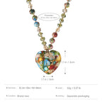 Long Necklaces for Women Boho, Oval Waterdrop Turquoise Pendant, Natural Stone Beaded, Handmade,Vintage & Elegance, Boho Fashion Charm Beaded Necklace for Women - style: E-Jasper Pendant