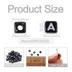 FASHEWELRY 500Pcs Cube Acrylic Letter Beads 5x5x5mm Black Square Letter A Alphabet Beads for DIY Bracelet Necklace Jewelry Making - color: Letter A