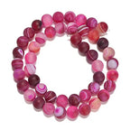 8mm Fushia Stripe Agate Matte Round Natural Gematone Loose Beads for Jewelry Making DIY 1 Strand 15" - color: Matte Fushia Stripe Agate, size: 8mm