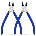 5 Inch Wire Cutters, Flush Side Cutter Pliers for Jewelry Making, Micro Flush Cutters for Artificial Flowers, Wire Snips, Model Nippers for Crafting, 3d Printing, 2 Pack - color: 2 Pack