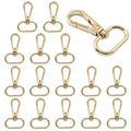 16 Pack Swivel Lobster Clasps, 1 Inch Gold Lobster Claw Clasps for Keychains, Oval Ring Swivel Snap Hooks Metal Lobster Clips for Purse, Snap Tabs, Craft Making - color: Gold