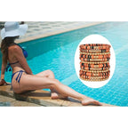 12pcs Friendship Bracelets Beaded Bracelets Heishi Bracelet Cute Bracelets Stack Vinyl Clay Disc Bead Surfer Stretch Summer Beach Bracelets For Women Preppy Bracelets - color: B-color 10A