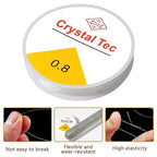 6 Rolls Elastic Bead Thread, 0.8mm Stretchy Bracelet String, Nylon String for Bracelets for Bracelet Making, Clear String for DIY Bead Jewellery Necklace Bracelet - size: 0.8mm