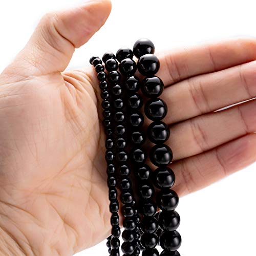 BEADIA Natural Black Onyx Stone Round Loose Semi Gemstone Beads for Jewelry Making 10MM 38PCS - color: Black Onyx, size: 10mm