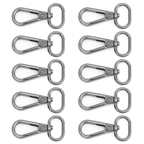 CRAFTMEMORE Snap Hook Swivel Push Gate Lobster Clasps Fashion Clips Purse Making FS10 Pack of 10 (Gunmetal, 3/4 Inch) - color: Gunmetal, size: 3/4 Inch