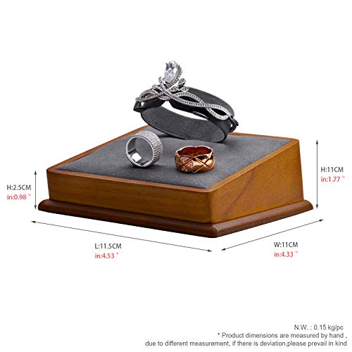 Oirlv Solid Wood Jewelry Display Stand Square Bracelet watch bangle Holder Showcase Jewelry Organizer Display Stand (Grey) - color: Grey Bracelet Holder