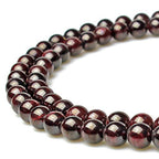 MJDCB Natural Stone Beads Garnet Round Loose Beads for Jewelry Making DIY Bracelet Necklace (4mm) - color: Garnet, size: 4mm