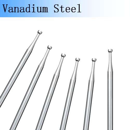 6 Pcs 1.8mm Round Cup Burr - 3/32'' Shank Wire Rounder Bits Jewelry Burs for Lapidary Making - color: 6 Pcs 1.8mm Round Cup Burs