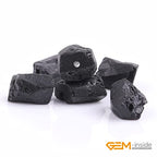 GEM-Inside 8x12mm Natural Black Tourmaline Quartz Gemstone Faceted Freeform Tube Column Chakra Beads for Jewelry Making Full 15" Strand Power Energy Healing - color: Black Tourmaline